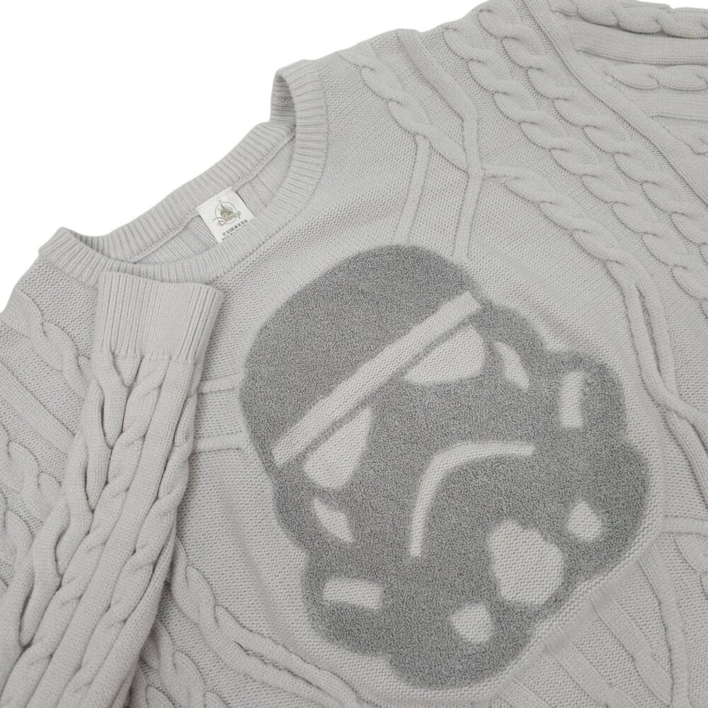 Disney Star Wars Stormtrooper Cable Knit Sweater Adult XL Long Sleeve Gray